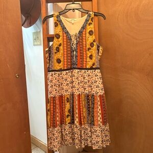 Bohemian Multicolor Sleeveless Dress